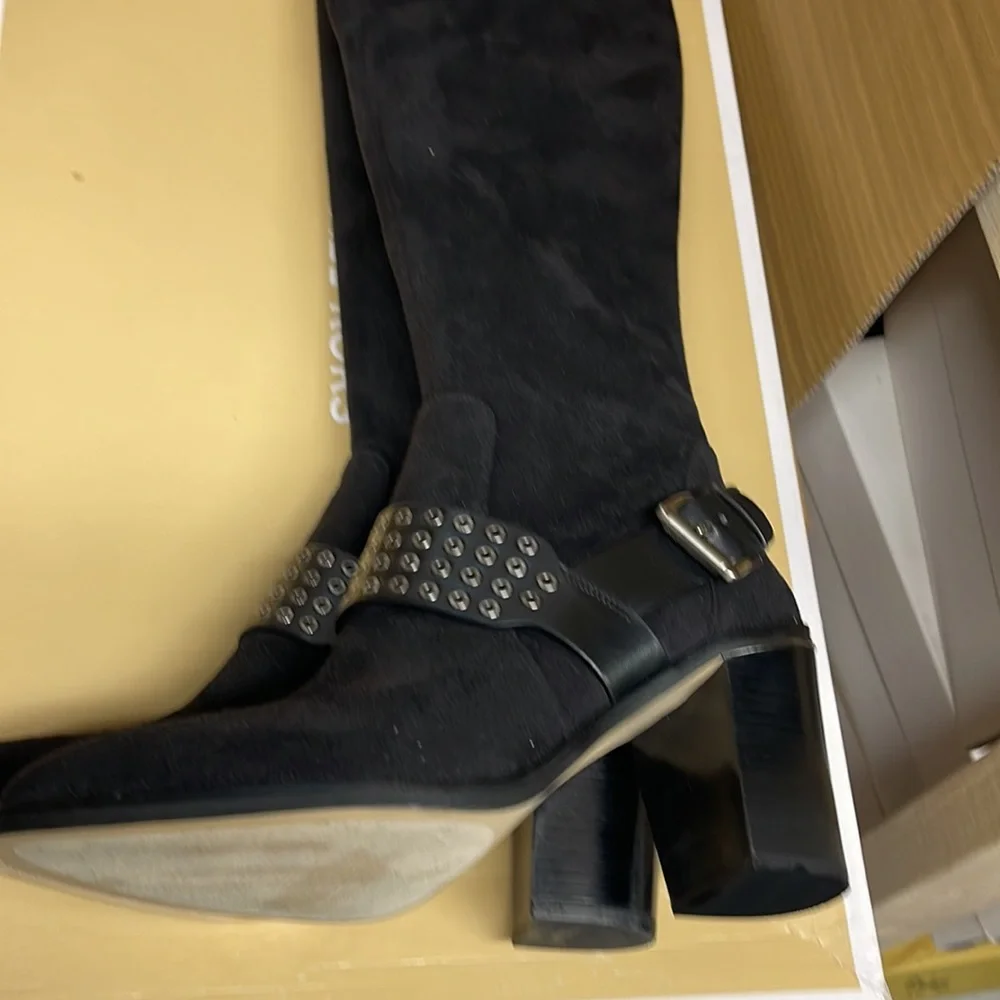 BNIB Michael Kors Boot Nadine Black Stretch suede 3”heeled size - Picture 11 of 11